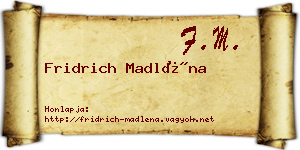 Fridrich Madléna névjegykártya